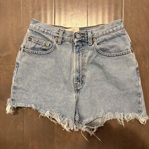 Vintage GAP Denim Cutoff Shorts Womens 26 Light Wash High Rise Raw Hem